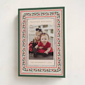 "Festive Block Print" - Holiday Cards in Caramel by Teju Reval - Folded Card
