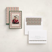 "Festive Block Print" - Holiday Cards in Caramel by Teju Reval - Assembled