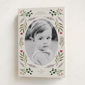 "Merry Round" - Holiday Cards in Buttercream by Lindsay Megahed - Folded Card