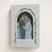 "a married christmas" - Holiday Cards in Sage by Hooray Creative - Folded Card