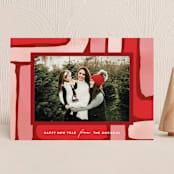 "Festive Strokes" - Holiday Cards in Cranberry by Iveta Angelova - Front