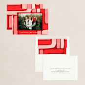 "Festive Strokes" - Holiday Cards in Cranberry by Iveta Angelova - Assembled