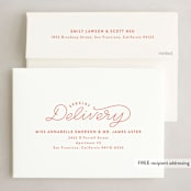"Classic Lettered" - Holiday Cards in Snow by Laura Hankins - FREE Recipient Addressing