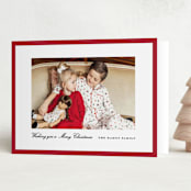 "Kennedy" - Holiday Cards in Poinsettia by Amy Kross - Folded Card
