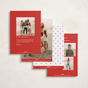 "Monogram Wreath" - Holiday Cards in Cardinal by Melanie Kosuge - Back of Card Options