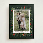 "Classic Greenery" - Holiday Cards in Holly Berry by Susan Moyal - Front