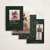 "Classic Greenery" - Holiday Cards in Holly Berry by Susan Moyal - Back of Card Options
