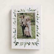 "Classic Greenery" - Holiday Cards in Winter Berry by Susan Moyal - Folded Card