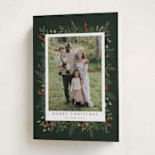 "Classic Greenery" - Holiday Cards in Holly Berry by Susan Moyal - Folded Card
