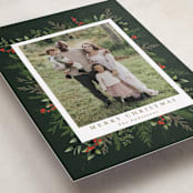 "Classic Greenery" - Holiday Cards in Holly Berry by Susan Moyal - Detail