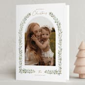 "Arched Greenery" - Holiday Cards in Snowflake by Petra Kern - Folded Card