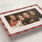 "Taffeta Tartan" - Holiday Cards in Holly Berry by Olivia Kanaley Inman - Detail