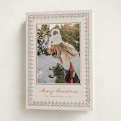 "Scallop Trim" - Holiday Cards in Wreath by letterfix - Folded Card