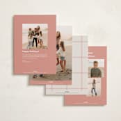 "Sketched Florals" - Holiday Cards in Berry by Griffinbell Paper Co. - Back of Card Options
