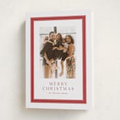 "Ribbon Framed" - Holiday Cards in Candy Cane by Lea Delaveris - Folded Card