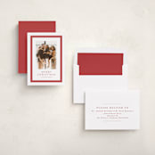 "Ribbon Framed" - Holiday Cards in Candy Cane by Lea Delaveris - Assembled