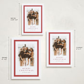 "Ribbon Framed" - Holiday Cards in Candy Cane by Lea Delaveris - Formats Available
