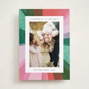 "Rainbow Burst" - Holiday Cards in Peppermint by Carrie Moradi - Front