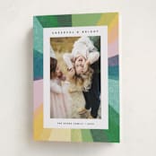 "Rainbow Burst" - Holiday Cards in Sorbet by Carrie Moradi - Folded Card