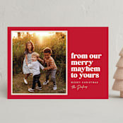 "Our Merry Mayhem" - Holiday Cards in Holly Berry by Robert and Stella - Front