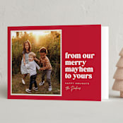 "Our Merry Mayhem" - Holiday Cards in Holly Berry by Robert and Stella - Folded Card