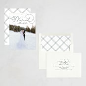 "Married Script" - Holiday Cards in Pine by Everett Paper Goods - Assembled