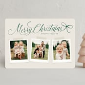 "Scripted Red Bow" - Holiday Cards in Evergreen by Hooray Creative - Front