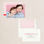 "Sending Hugs" - Holiday Cards in Snow by Up Up Creative - Assembled