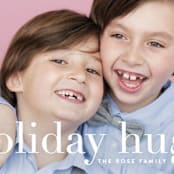 "Sending Hugs" - Holiday Cards in Snow by Up Up Creative - Detail