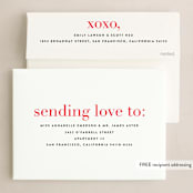 "Sending Hugs" - Holiday Cards in Snow by Up Up Creative - FREE Recipient Addressing