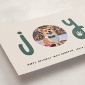 "Joyful Pet" - Holiday Cards in Juniper by Louise Kay - Detail
