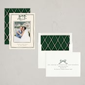 "Christmas Coquette" - Holiday Cards in Evergreen by Ekko Studio - Assembled