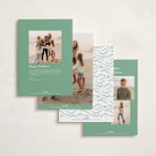 "Festive Monogram" - Holiday Cards in Evergreen by Corinne Malesic - Back of Card Options