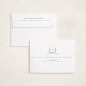 "Festive Monogram" - Holiday Cards in Evergreen by Corinne Malesic - FREE Recipient Addressing