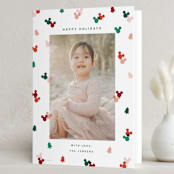 "Disney's Mickey Confetti" - Holiday Cards in Cherry by Ellen Schlegelmilch - Folded Card