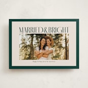 "Married & Bright" - Holiday Cards in Spruce by Ekko Studio - Front