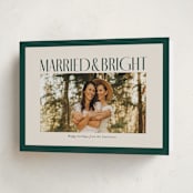 "Married & Bright" - Holiday Cards in Spruce by Ekko Studio - Folded Card