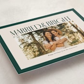 "Married & Bright" - Holiday Cards in Spruce by Ekko Studio - Detail