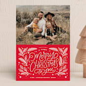 "Very Merry Christmas To You" - Holiday Cards in Cranberry by Kristen Smith - Front