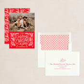 "Very Merry Christmas To You" - Holiday Cards in Cranberry by Kristen Smith - Assembled