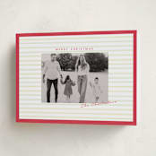 "Framed in Stripes" - Holiday Cards in Holly by Poised Avenue - Folded Card