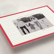 "Framed in Stripes" - Holiday Cards in Holly by Poised Avenue - Detail