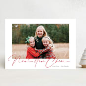 "Joyeux Noel" - Holiday Cards in Pomegranate by Benita Crandall - Front