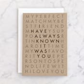 "I have always know it was you" - Single Greeting Cards in Kraft by Rosana Laiz Blursbyai - Front