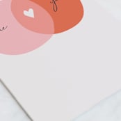 "Overlapping Love" - Single Greeting Cards in Blush by Betsy Siber - Close-Up