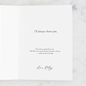 "I'll Always Choose You" - Single Greeting Cards in Charcoal by Eric Clegg - Customizable Interior Example
