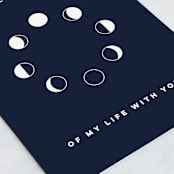 "Moon Phases" - Single Greeting Cards in Night Sky by Belia Simm - Close-Up