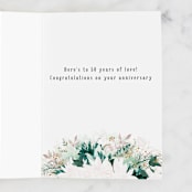 "Happy 50th Anniversary!" - Single Greeting Cards in Greenery by Phrosné Barwood - Interior