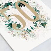 "Happy 50th Anniversary!" - Single Greeting Cards in Greenery by Phrosné Barwood - Close-Up