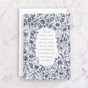"Anniversary Floral" - Single Greeting Cards in Navy by Katharine Watson - Front